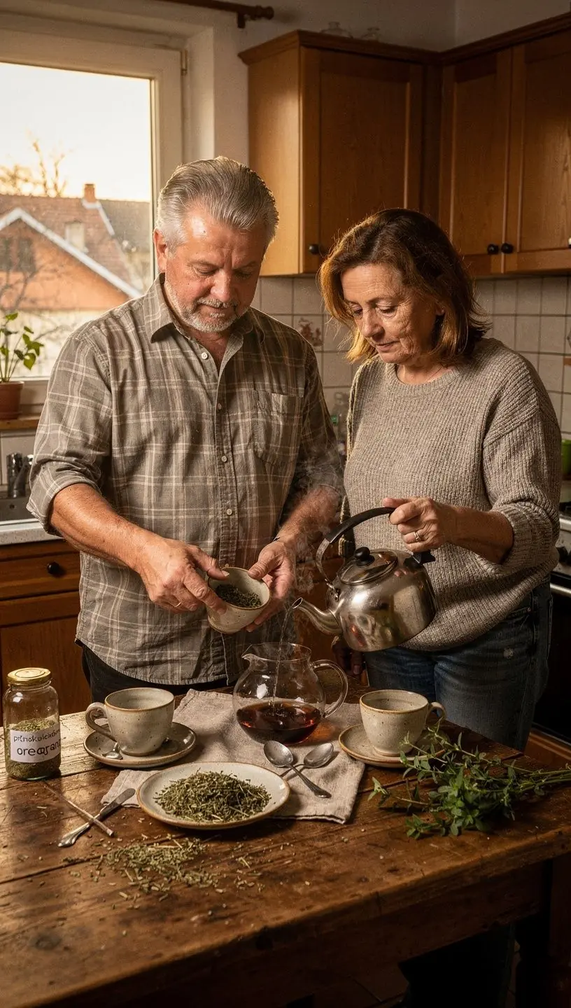Scéna s oregánovými rastlinami na stredomorskej záhrade